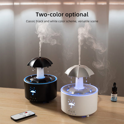 (Kopya) Rotating umbrella water droplet humidifier household heavy fog desktop rainbow lights remote control aromatherapy machine