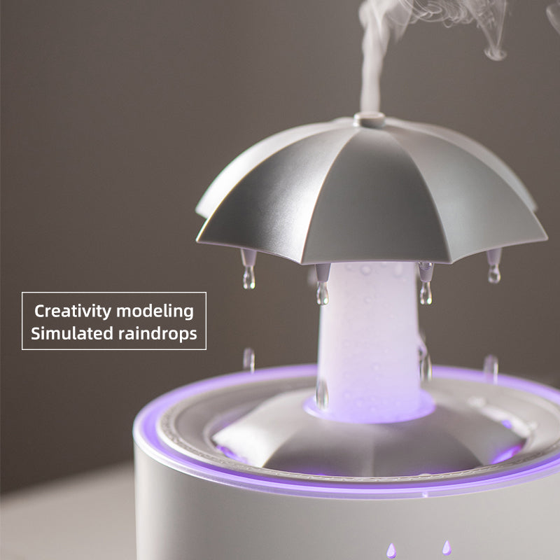 (Kopya) Rotating umbrella water droplet humidifier household heavy fog desktop rainbow lights remote control aromatherapy machine