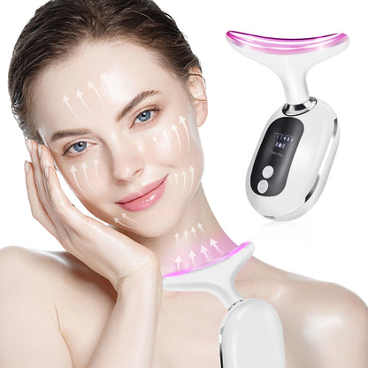 EMS Neck Face Lifting Beauty Device Vibration Massager LED Photon Therapy Skin Tighten Wrinkle Removal Skin Care Tools